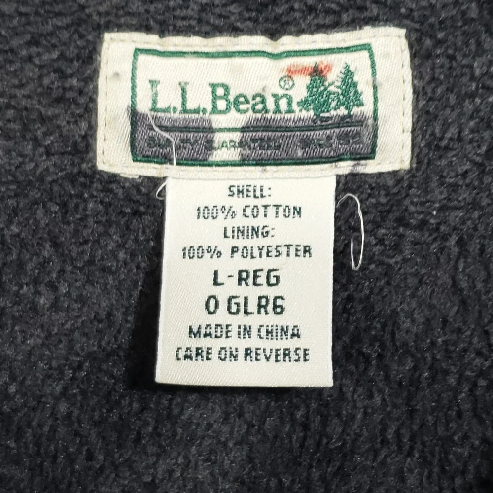 L.L. Bean Fleece Lined Flannel Shirt Jacket Mens Large Blue Red Plaid Shacket